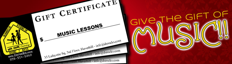 Holiday Gift Certificates - DeAngelis Studio of Music, Haverhill, MA